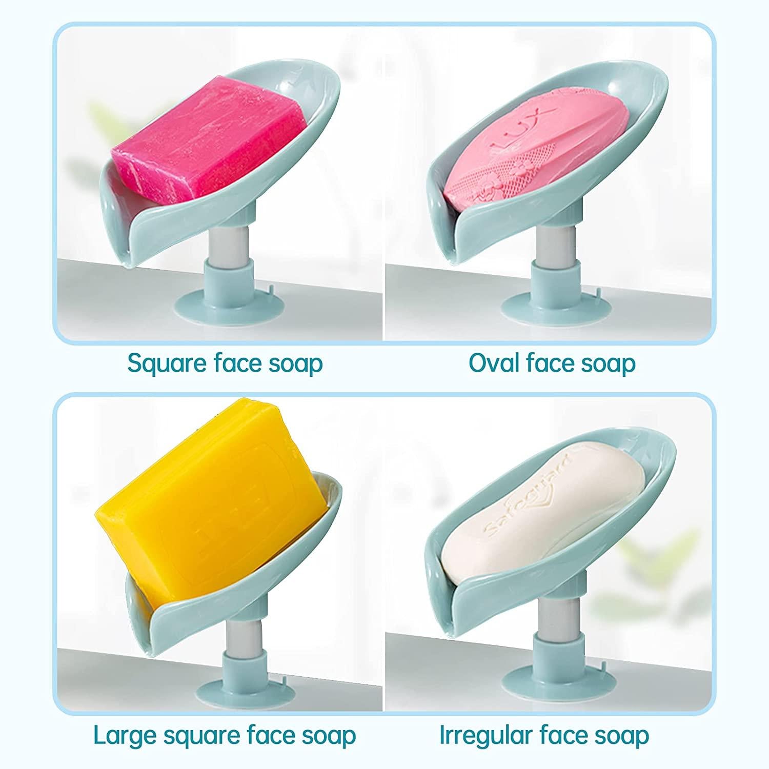 Soap Holder-Leaf Shape Self Draining Soap Holder With Suction Cup(Pack of 1)