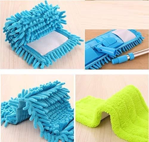 Mop-Wet and Dry Cleaning Flat Microfiber Floor Cleaning Mop with Telescopic Long Handle Dry Mop